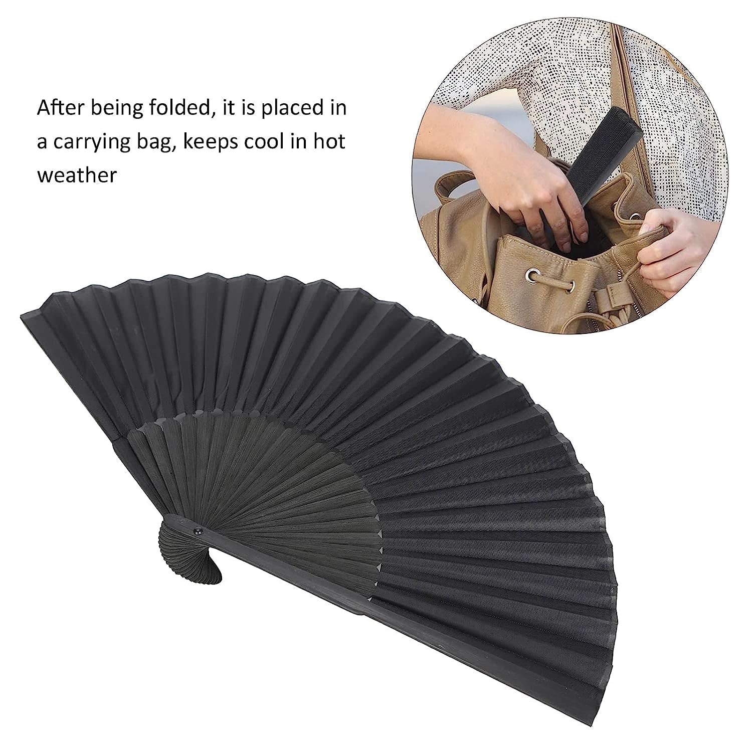 Folding Handheld Pretty Hand Fan Wedding Party Accessory Pocket Sized Fan (1 Pc)
