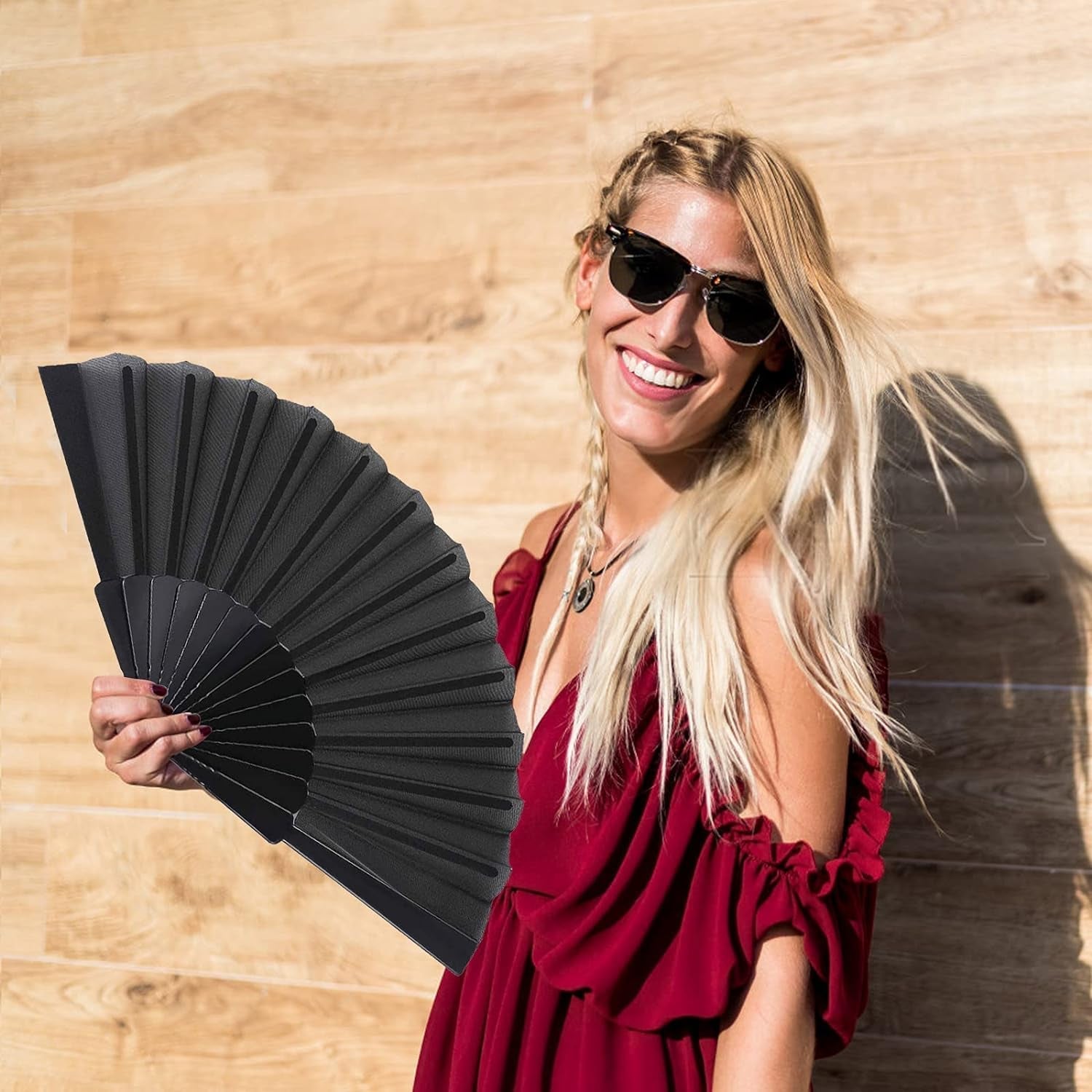 Folding Handheld Pretty Hand Fan Wedding Party Accessory Pocket Sized Fan (1 Pc)