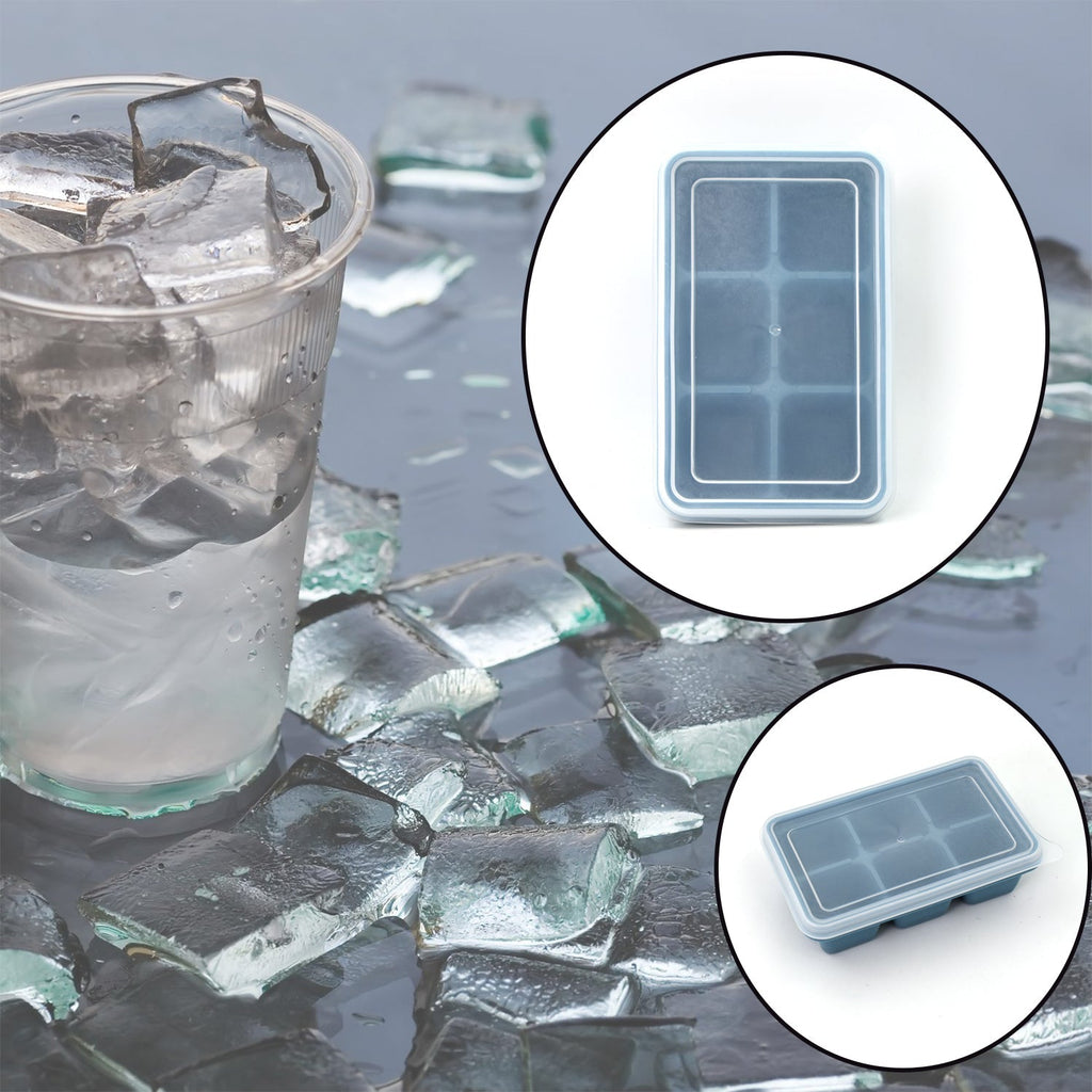 6-Grid Silicone Ice Tray – Ideal for Household Ice Making