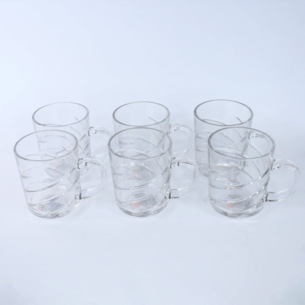 Glass Coffe & Tea Cup / Mug Enjoy Your Drink Style, Water glass (6 pcs Set / 220 ML)
