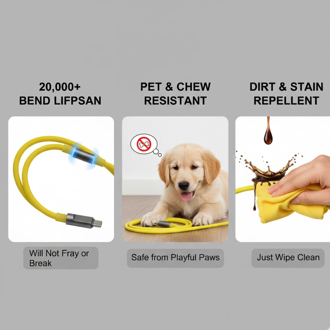 Type C data cable Fast Charging With Light (1 Mtr. / 1 Pc)