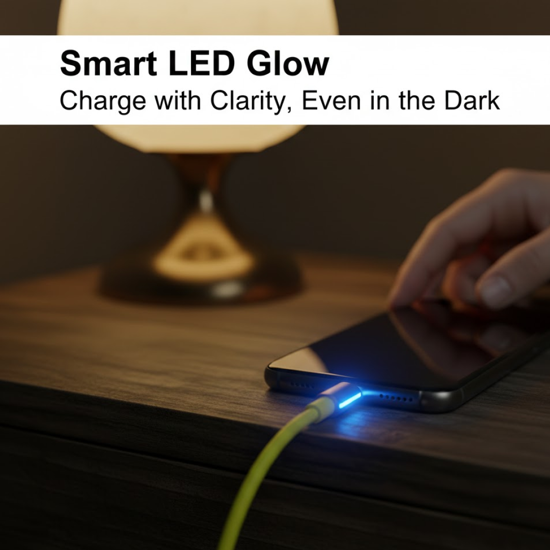 Type C data cable Fast Charging With Light (1 Mtr. / 1 Pc)