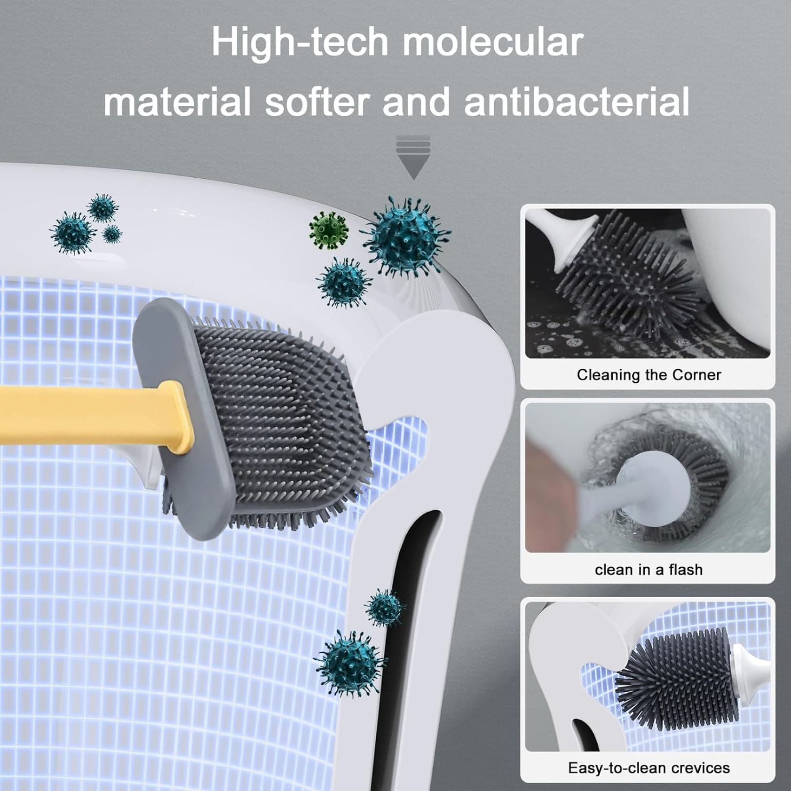 Silicone Toilet Brush with Holder (Without Box)