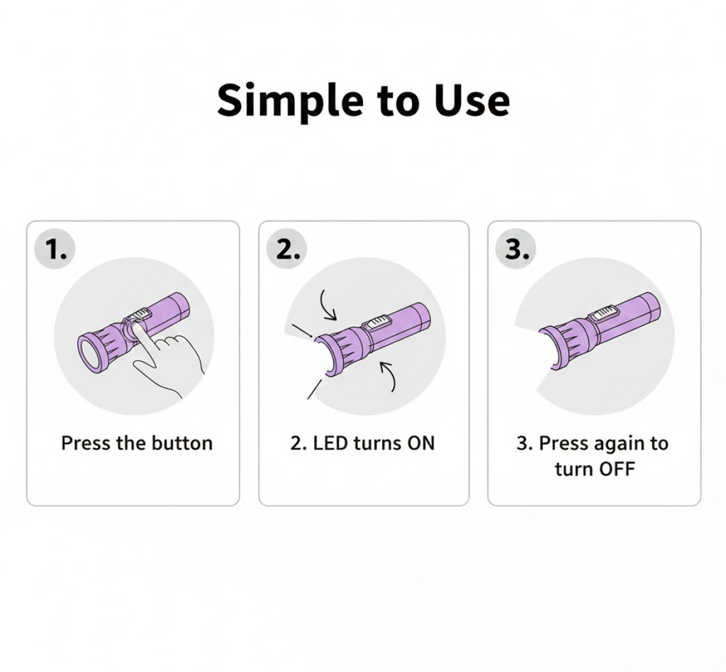 Mini LED Flashlight Keychain Torch (Mix Color & 1 Pc)