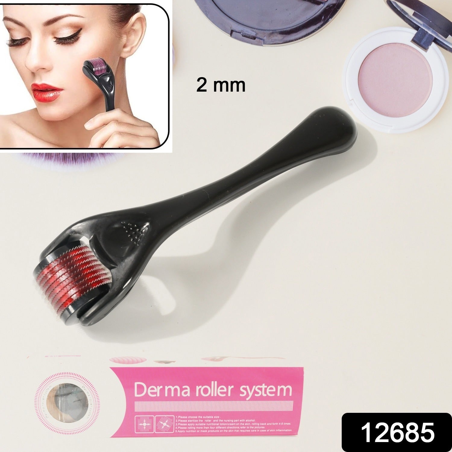 Derma Roller Anti Ageing Facial Scrubs & Polishes Scar Removal Hair Regrowth (2 MM)