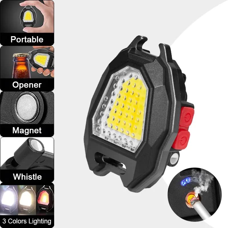 Triangular Camping Flashlight with Lighter – 6 Modes, 3 Colors, Waterproof