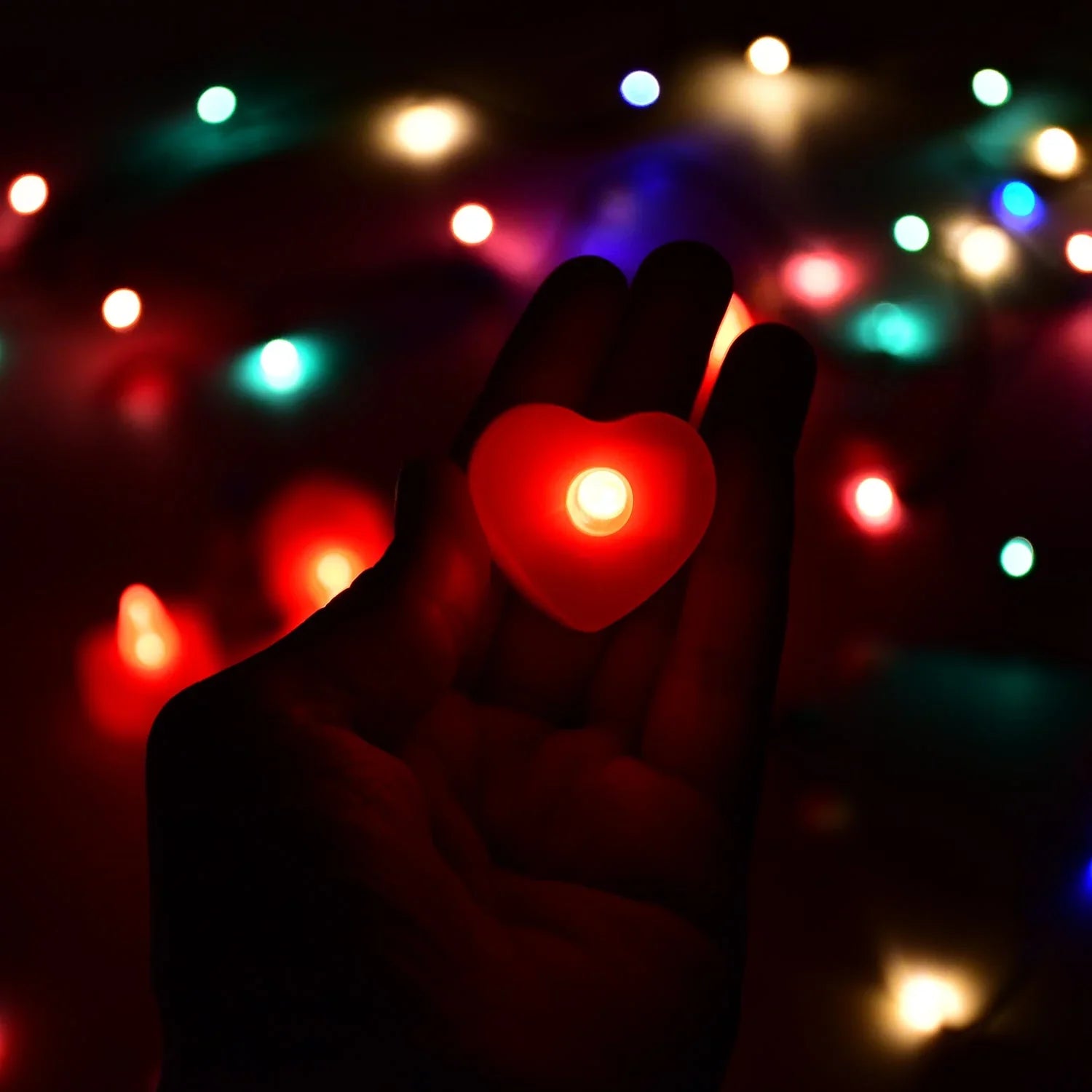 LED Heart Diya Candles