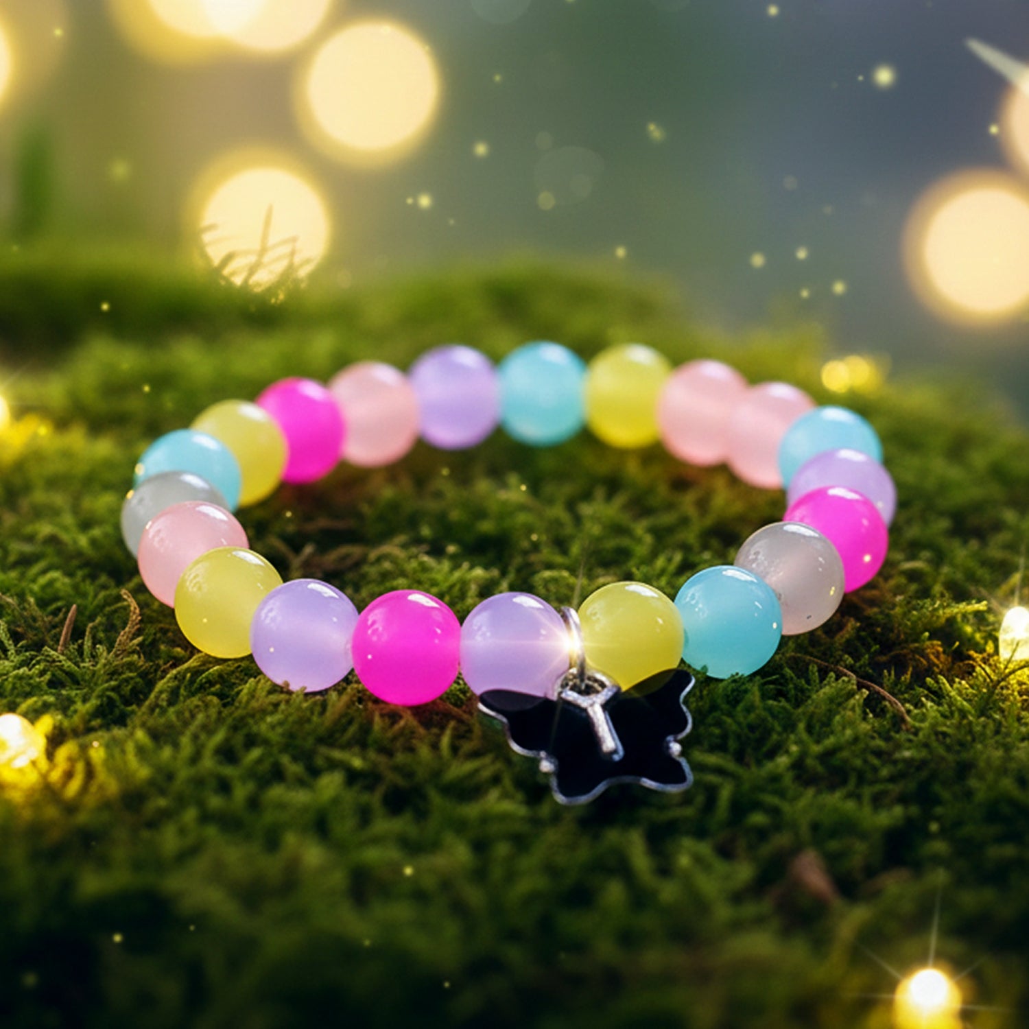 Premium Multicolor Pastel Bead Stretch Bracelet (1 Pc)