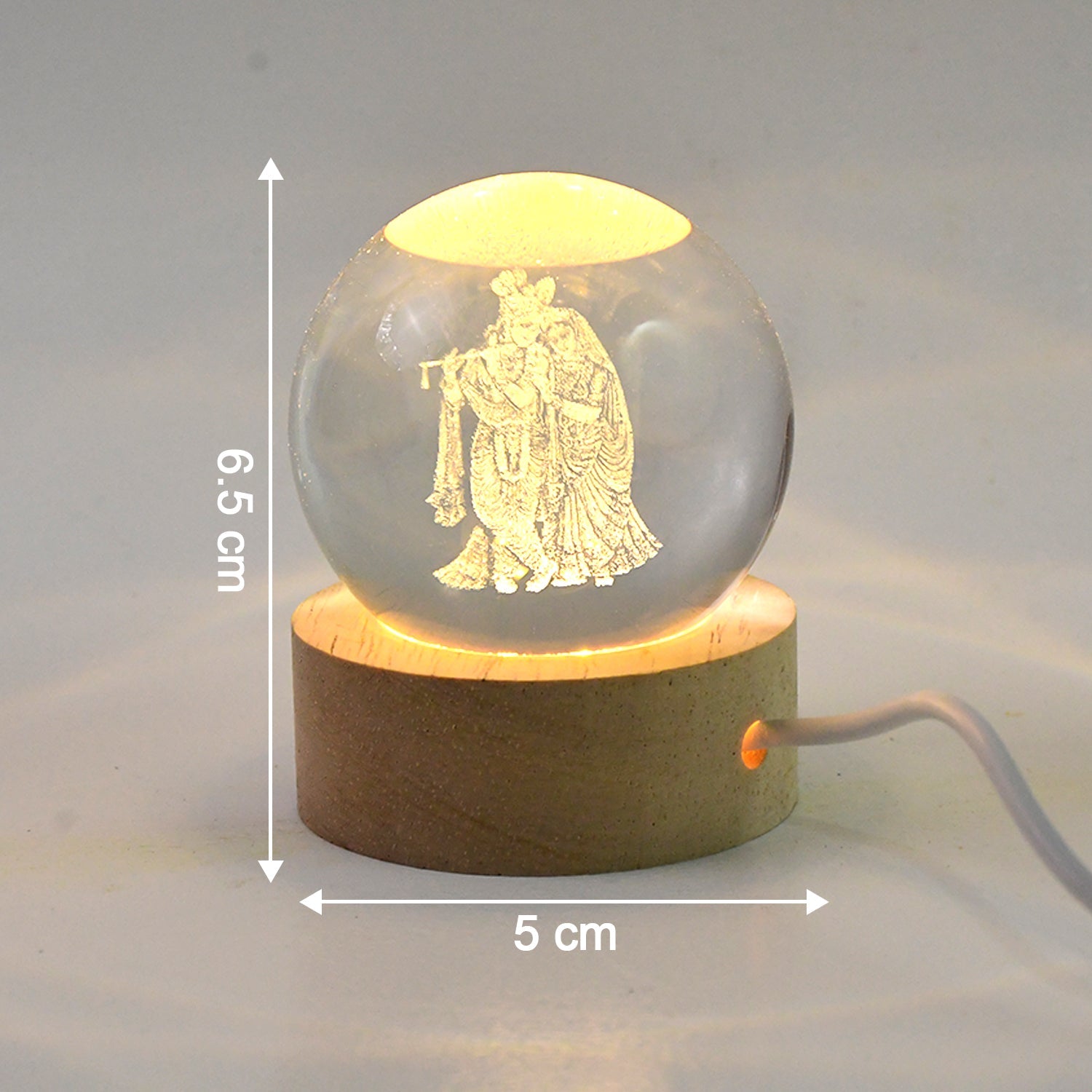 Radha Krishna 3D Crystal Lamp