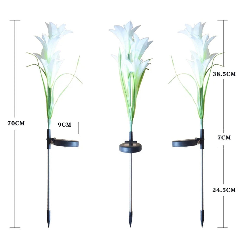 Solar Garden Flower Lights - (2Pc Set)