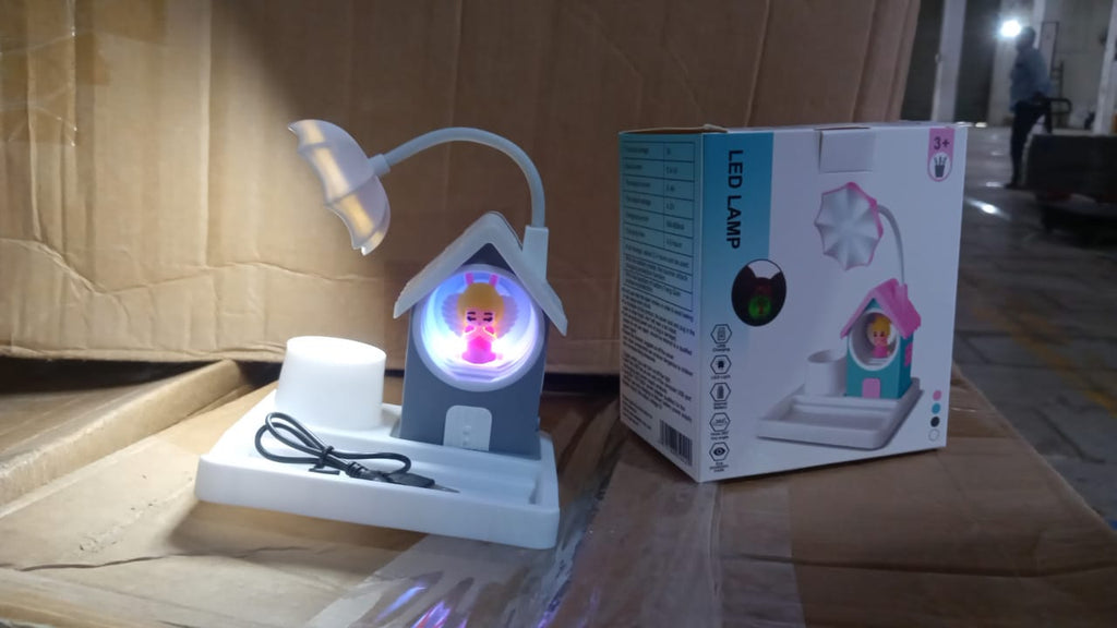 Cute Cartoon Home Design LED Desk Light with Plastic Base, Multi-Color (1 Pc)