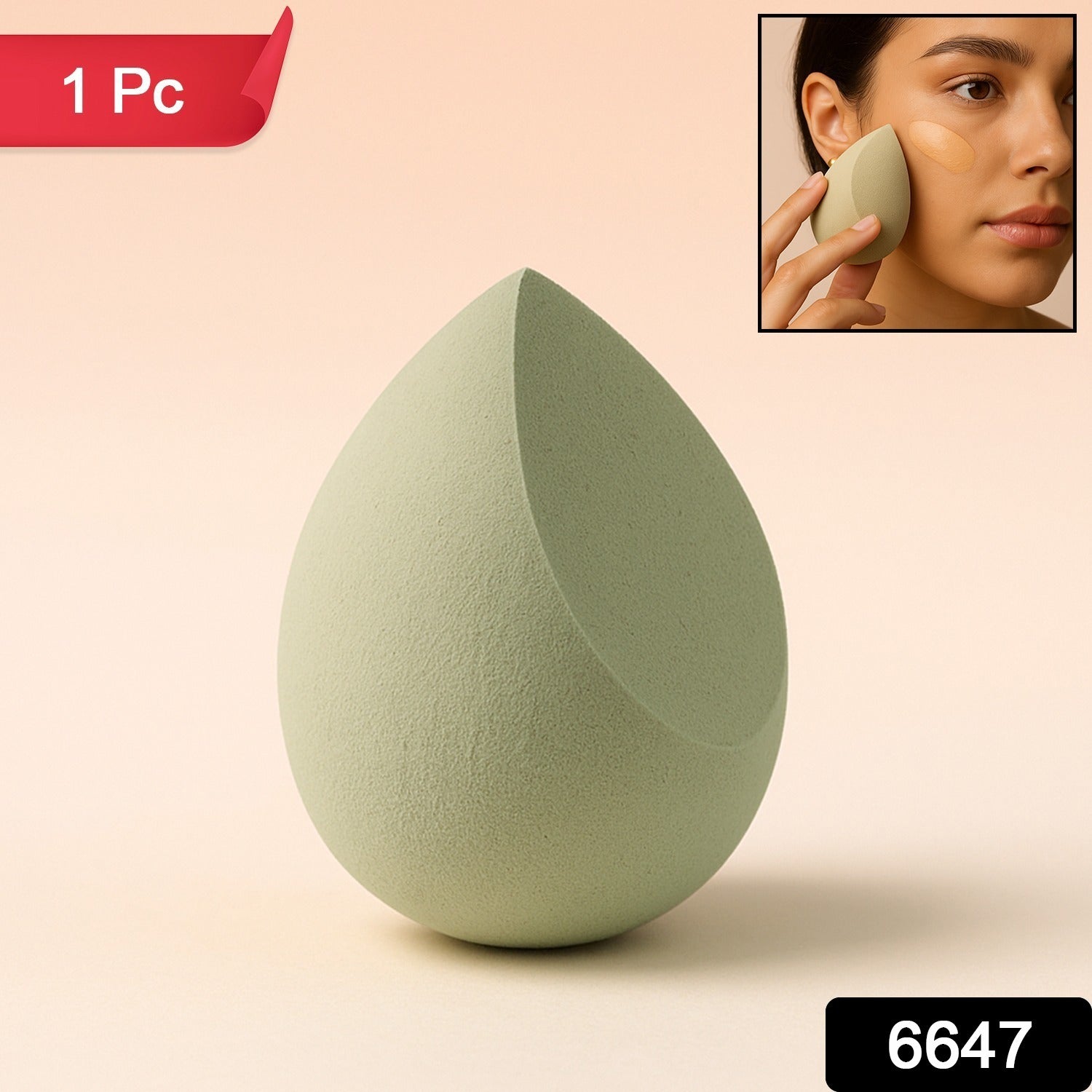 Makeup Sponge blending liquid Foundations, Powders, and Creams (Multicolor / 1 Pc)